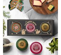 British Cheddar Cheese Gift Set - 3 x 200g Waxed Truckles | Gourmet Cheese Selection Box | Vintage, Caramelised Onion, Double Gloucester & Chive | Christmas Ceese Hamper for Foodies & Gifts