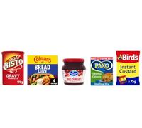 British Christmas Bundle - Bisto Gravy Granules, Colman's Bread Sauce, Ocean Spray Cranberry Sauce, Paxo Stuffing Mix, Bird's Custard, 5 Items
