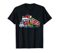 British Christmas Truck Driver Semi Trailer Trucker T-Shirt