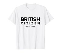 British Citizenship 2026 New Citizen 2026 Value Graphic T-Shirt, Men, White, L