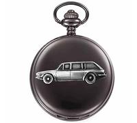 British Classic car 2000 Mk1 Estate ref264 Pewter Effect Design on a Polished Black case Men's Gift Quartz Pocket Watch fob