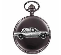 British Classic car 2000 Mk1 Saloon ref263 Pewter Effect Design on a Polished Black case Men's Gift Quartz Pocket Watch fob