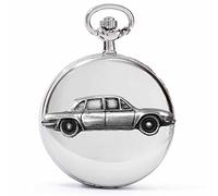 British Classic car 2000 Mk1 Saloon ref263 Pewter Effect Design on a Polished Silver case Men's Gift Quartz Pocket Watch fob