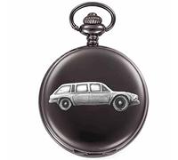 British Classic car 2000 Mk2 Estate ref266 Pewter Effect Design on a Polished Black case Men's Gift Quartz Pocket Watch fob
