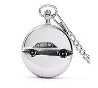 British Classic car 2000 Mk2 Saloon ref265 Pewter Effect Design on a Polished Silver case Men's Gift Quartz Pocket Watch fob