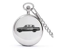 British Classic car Consul Classic ref76 Pewter Effect Design on a Polished Silver case Men's Gift Quartz Pocket Watch fob