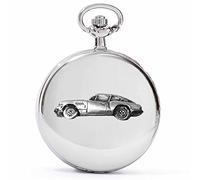 British Classic car GT6 Mk2 ref261 Pewter Effect Design on a Polished Silver case Men's Gift Quartz Pocket Watch fob