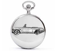 British Classic car Vitesse 6 Con. ref256 Pewter Effect Design on a Polished Silver case Men's Gift Quartz Pocket Watch fob