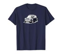 British Classic Sports Car Blue Mini in the snow T-Shirt