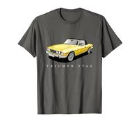 British Classic Sports Cars - Yellow Triumph Stag T-Shirt, Men, Asphalt Grey, Medium