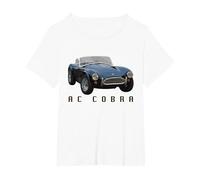 British Classic Super Car AC Cobra T-Shirt, Women's Plus, White, 6X
