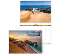 British Coast Calendar 2026, with beautiful scenery from the British Isles. 2026 wall calendar UK, month to view with spiral binding, by Just Cards Direct