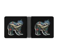 British Columbia Bear Bifold Wallet Leather Slim Cash Card Holder Cute Purse