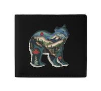 British Columbia Bear Billfold Wallet Leather Purse Cute Card Holder Clutch for Business Travel