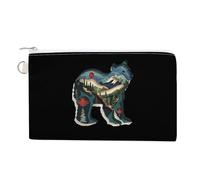 British Columbia Bear Coin Purse Cute Change Pouch Wallet Clutch Bag with Zip