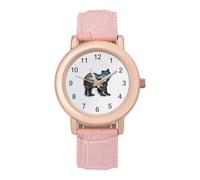 British Columbia Bear Womens Elegant Watch Analogue Quartz Watch Leather Band Wristwatch