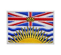 British Columbia Flag Patch, Canadian Patch, Canadian Flag Patch, Embroidered Iron on Sew on Patch Badge for Clothes etc. 9X6 cm