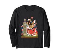 British Corgi Dog in King’s Guard Costume London England Long Sleeve T-Shirt
