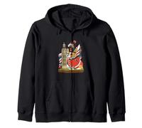 British Corgi Dog In King’s Guard Costume London England Zip Hoodie