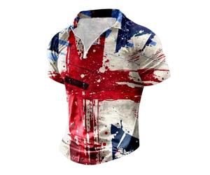 British Coronation Union Jack Summer Shirts for Men England Flag Summer Short Sleeve Floral Shirts Casual Beach Shirt Hawaiian Aloha Shirts 2024 King Charles Coronation Modern Fitted Tees