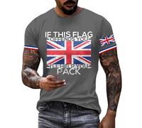 British Coronation Union Jack T Shirt for Men UK British Flag Summer Short Sleeve Tee Tops Casual Cotton Crew Neck Vintage Tees England Football Pirate Shirt