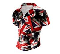 British Coronation Union Jack Tee Shirts Mens England Flag Slim Fit Summer Spring Lightweight Breathable Tops Cotton Linen Beach Shirts Casual Blouses King Charles Coronation 2024 Baseball Shirt