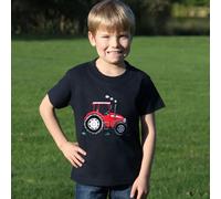 British Country Collection Childs Big Red Tractor T-Shirt - Navy - Size: Age 5