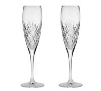 British Crystal Set of 2 Champagne Glass/Flute, Clear, Brierley Hill Crystal Cut Glass Westminster (2, 160ml)