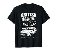 British Design Icons Cortina Mk 1 T-Shirt - Unisex, Classic Fit, Long Sleeve, Black, Size S