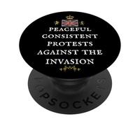 BRITISH ENGLAND PATRIOT SUPPORT PROTECT PROTEST THE INVASION PopSockets Adhesive PopGrip
