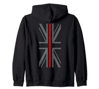 British Fire Rescue Department Fireman Uniform UK Flag Duty Zip Hoodie