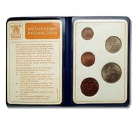 British First Decimal Coins 1971 Six Uncirculated Pristine Coins Collectors Set