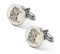British Flag And Clock Tower Fashion Men's Cufflinks 2.0cm