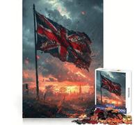 British Flag Battlefield Jigsaw Puzzles for Adults 1000 Piece Sharp Memory Quiet Recreation Neat Edges Birthday Present (50x75cm)