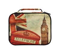 British Flag Big Ben Telephant Colored Pencil Bag Large Capacity Pencil Case for Colouring Pencils Pen Bag Marker Organizer