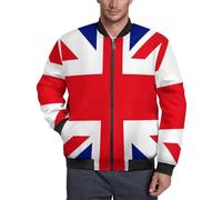 British Flag Bomber Jacket Men Casual Warm Thicken Windproof Winter Zipper Coat XL