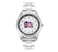 British Flag Business Watches for Men Stainless Steel Strap Watch Wrists Boyfriend Father Gift