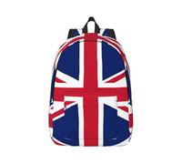 British Flag Canvas Backpack Travel Laptop Bag, Water Protection And Ergonomic Straps For Business Work For College, Black, M