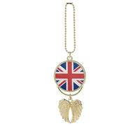 British Flag Car Hanging Ornament Rear View Mirror Pendant Cute Car Mirror Aesthetic Decor Funny Auto Pendant Auto Charms Gifts for Men Women Golden-style
