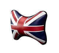 British Flag Car Headrest - Union Jack Neck Support Pillow, Ergonomic Seat Cushion with Soft PP Filling, Comfortable Travel Cushion for the Interior of Cars and Platinum