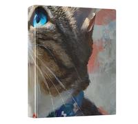 British Flag Cat 3 Ring Binder 1.5 Inch Round Ring Binder View Binder Holds 200 Documents for Home School Office Use