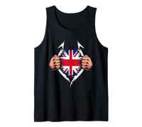 British Flag Chest Rip Union Jack United Kingdom Heritage Tank Top