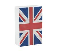 British Flag Cigarette Case for Regular King Size 85mm 20 Capacity Push to Open Hard Shell Cigarette Box Portable & Waterproof Cigarettes Case for Men Women Pocket Cigarettes Holder, Cig Accessories