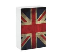 British Flag Cigarette Case Waterproof Cigarette Protective Cover Push Open Cigarette Holder Case Crushproof Cigarette Box for Smoking Accessories 20 Capacity Normal Size