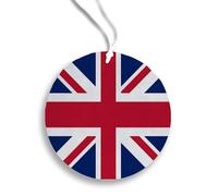 British Flag | Circle Shaped | Add Your Own Scent | Personalised REUSABLE Double Sided Car Air Freshener Gift