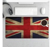 British Flag Desk Pad Protector Non-Slip Gaming Desk Mat Waterproof Desktop Mat for Keyboard and Mouse Large Mousepad Smooth Writing Pad for Home Office Work(23.6 X 13.8)