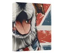 British Flag Dog 3 Ring Binder 1.5 Inch Round Ring Binder View Binder Holds 200 Documents for Home School Office Use
