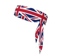 British Flag Elastic Head Tie Headband, Running Tennis Sports Workout Karate Sweatband for Men and Women