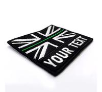 British Flag Embroidered Patch, Black & White UK Tactical Badge, Custom Union Jack, Personalised Military Name Patch