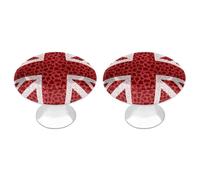 British Flag English Leopard Cabinet Knob Drawer Pulls 2 Pack